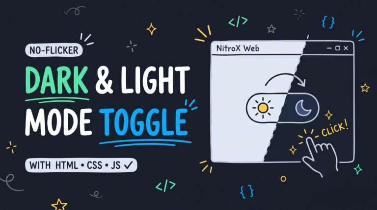 How to Build a No-Flicker Dark Mode with HTML, CSS & JS