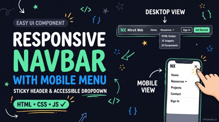 Responsive Navbar with Mobile Menu in HTML, CSS & JS (Code)