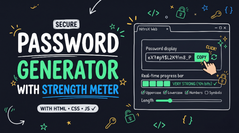 Secure Password Generator in HTML, CSS & JS (Free Code)
